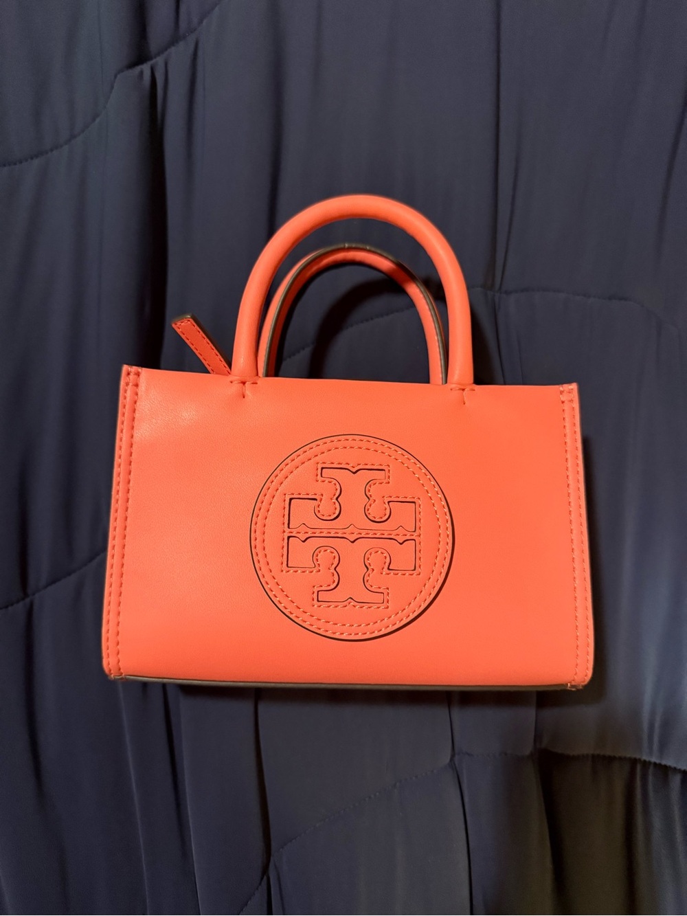 Tory Burch Coral-Orange Leather mini Tote